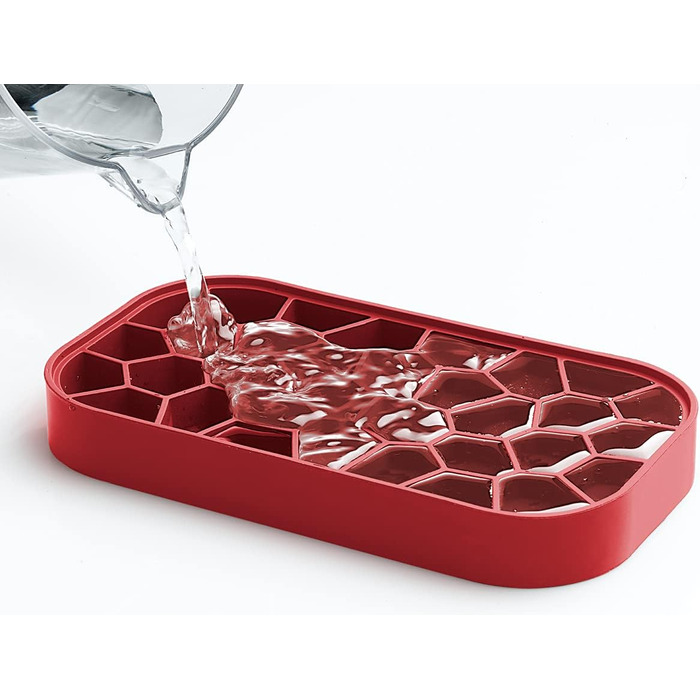 Форма для льоду Lékué Eiswürfelbox, червона, 12x22x8 см