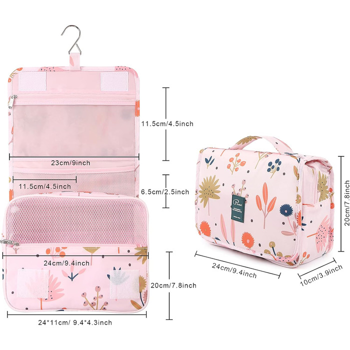 Жіноча сумочка для туалетних аксесуарів Lychii, рожева. Органайзер для подорожей, валіза та ручної поклажі