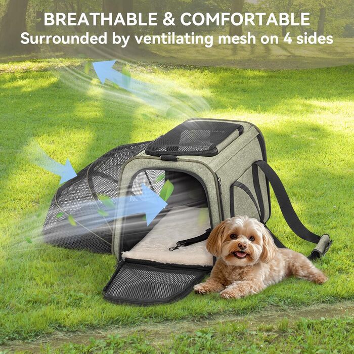 Транспортний бокс для кота/собаки Petsfit - складаний, зелений, M