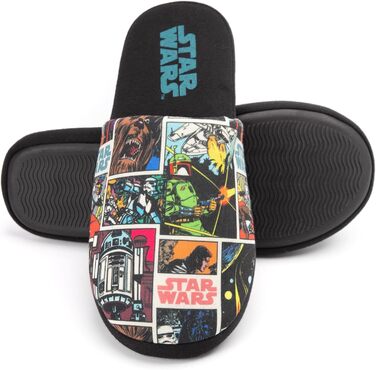 Тапочки Star Wars для чоловіків та дорослих, комікс, чорні, сліпони, 43/44 EU, багато кольорів
