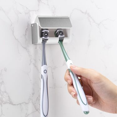 Електрична зубна щітка для дітей, тримач для зубних щіток на стіну без свердління для сім'ї (сріблястий матовий)