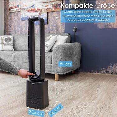 Турбовентилятор Zilan Aircooler: тихий, енергоефективний, з пультом, 12 швидкостей, осциляція, чорний