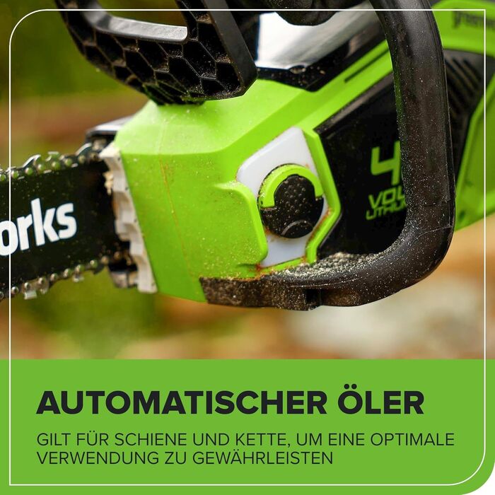 Акумуляторна ланцюгова пила Greenworks G40CS30II 40V, шина 30 см (12