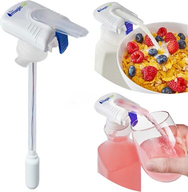 The Magic Tap Automatic Drink Dispenser – Hands-Free Drink Dispenser for Refrigerator – Perfect for Milk, Juice – Gifts for Women & Men – 1 Pack, White