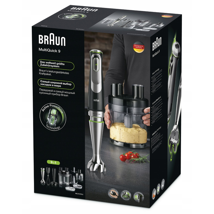 Занурювальний блендер Braun MultiQuick 9 MQ9187XLI 1200 Вт, чорний