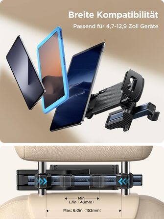 Тримач для планшета Joyroom у автомобіль для підголівника, сумісний з iPad/Galaxy Tab/Fire/Switch (4.7–12.9 дюймів)