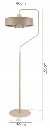 Підлоговий світильник Glimex Modern E27 60 Вт, бежевий, золотий