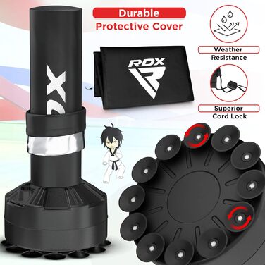 Боксерський мішок RDX для дітей, стійка, рукавички, MMA, кікбоксинг, бокс, рукопашний бій, муай-тай, сірий, 120 см