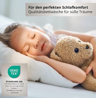 Дитяча постільна бджільня Kinderbettwäsche 100x135 2 шт. | ОekoTex сертифікована, для алергіків | Набір постільної білизни з мусліну Kinderbettwäsche з 1 простирадлом 135x100 та 1 наволочкою 40x60 | (100 см x 135 см, Білий)