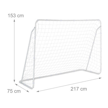 Relaxdays White Steel Football Goal