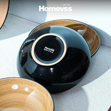 Набір посуду HomeVss Sonoma 16 предметів, кераміка, чорний з крапками (Мокко)