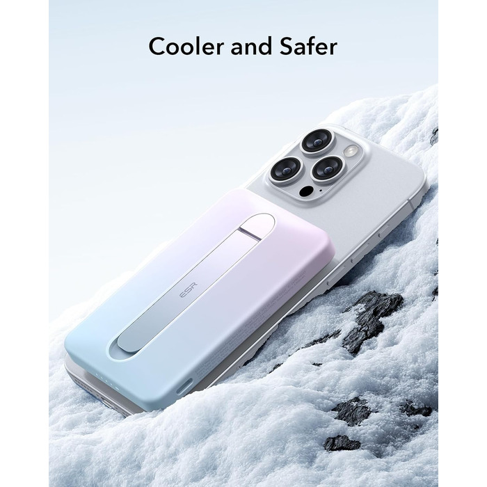 Power Bank ESR MagSafe з бездротовою зарядкою QI2, 15W, 5000mAh, білий (з підставкою)