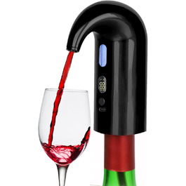 Electric Wine Aerator Pourer, Portable One-Touch Wine Decanter and Wine Dispenser Pump for Red and White Wine Multi-Smart Automatic Wine Oxidation Dispenser, USB Rechargeable (Black Ea02)