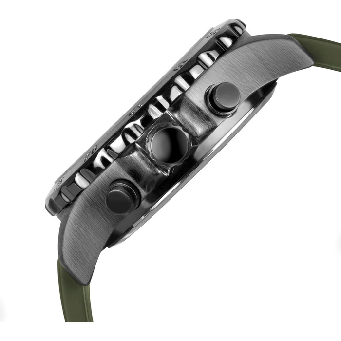 Годинники PINDOWS для чоловіків: водонепроникні спортивні годинники (аналогові/цифрові), багатофункціональні, з LED-підсвічуванням, будильником, секундоміром (зелено-чорні)