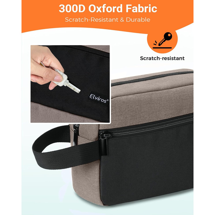 Чоловіча дорожня туалетна сумка, водонепроникна, з кишенею для гоління та ручкою, органайзер для косметики, для спортзалу, душу, ванної кімнати, подарунок для чоловіків, чорно-сіра (чорний & хакі)
