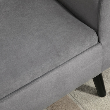 HOMCOM Bench Grey Modern Storage Chest Bench with Soft Polyester and Rubber Wood with Armrests 118x42x66cm for Entryway and Living Room