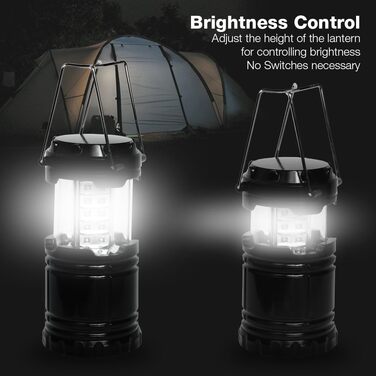 Party-Saving 4-Pack Portable Bright Camping Light with Folding Design and 30 LED Lights, APL1424