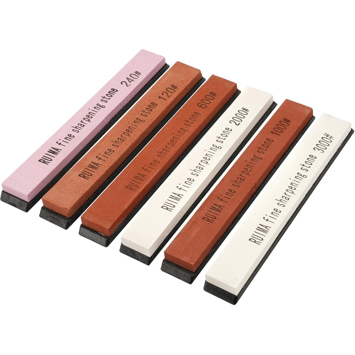 Набір точильних каменів для ножів (6 шт.) 120/240/600/1000/2000/3000 грит - професійний набір для кухні та відпочинку