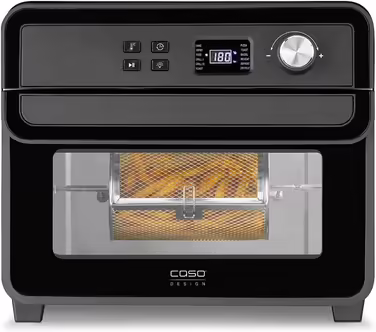 CASO AirFry Chef 1700 - Hot Air Fryer Design, ready to start immediately without preheating, 3 insertion levels, temperature range 40°C to 230°C (in 5°C increments), timer, powerful 1700 watts, black