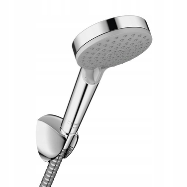 Душова лійка Hansgrohe кругла, срібляста, зі шлангом 160 см, EcoSmart