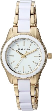 Жіночий наручний годинник Anne Klein з樹脂-браслетом (Білий/Золотий)