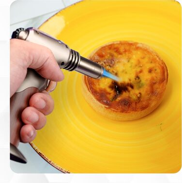 Потужний пальник Бунзена на бутані, регульований, 2-в-1 з бездротовим вимикачем для випічки, приготування їжі, барбекю та крем-брюле (сталевий коричневий)