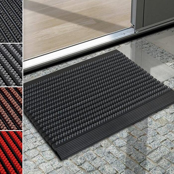 Килимок для вхідних дверей Floordirekt Power Brush 40 x 60 см, сірий — грязезахисний килимок для вулиці та приміщення