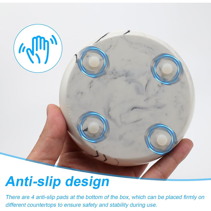 Підставка для мила MYLERCT для ванної кімнати та кухні, 11.5 x 10 см, з антиковзними наклейками, з імітацією мармуру
