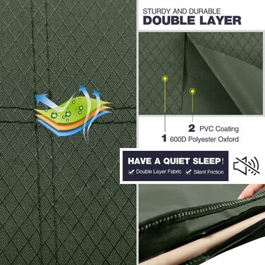 Ліжко похідне REDCAMP складане XXL, 71 см, вантажопідйомність 226 кг, сіре/зелене/чорне - для кемпінгу, туризму, пляжу, саду