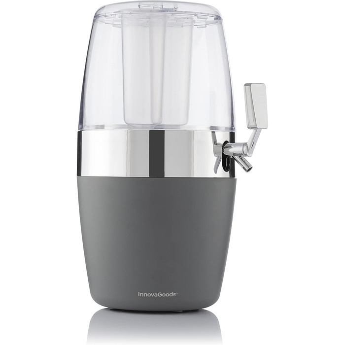 Диспенсер для пива InnovaGoods® 4L, кулькова форма, з охолоджувальною вставкою, сірий, 22x41,7x26,5 см