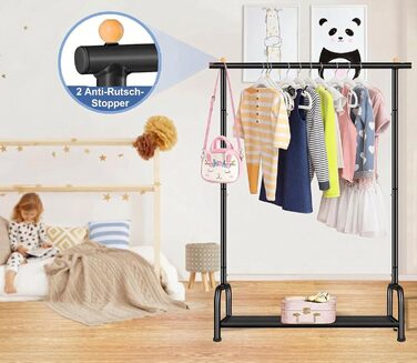 Вішалка для одягу дитяча MISSLO металева з полицею - біла (чорна) для дівчаток та хлопчиків у кімнату, гардеробна стійка для спальні