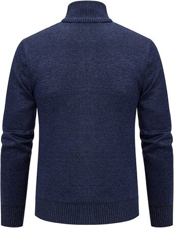 Кардиган чоловічий на блискавці з кишенями, трикотажна куртка, лангaрм, світшот, Regular Fit, зимовий пуловер, тепла куртка, класичний кардиган, для м'якої осені (3XL, темно-синій)