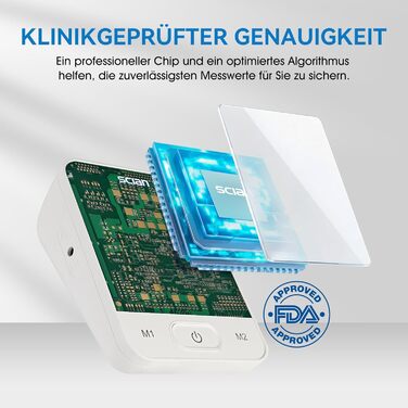 Тонометр на плече Scian для дому, автоматичний, LED-дисплей, 2 користувачі, 200 пам'ять, USB-C, DE-587-I5S