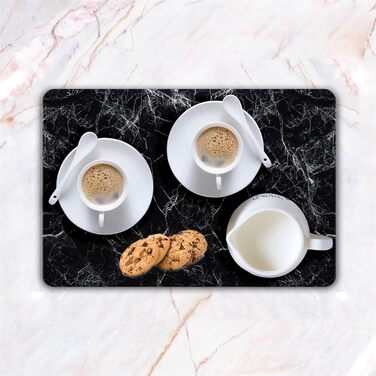 Обрізна дошка Destalya з термостійкого скла | Чорна | Стійка до розбиття | Декоративний піднос для кухні