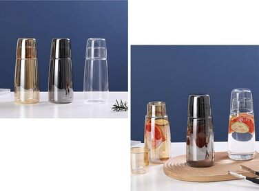 Glass Nightstand Carafe Set with Beaker, Pitcher, and Cup