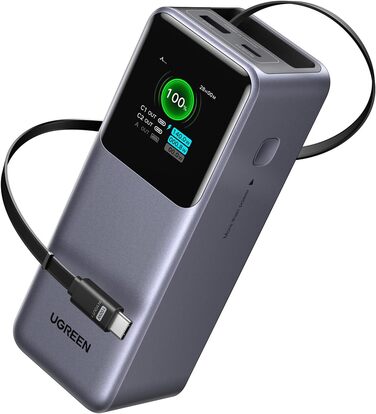Power Bank UGREEN Nexode 20000mAh, 165W, Кабель 65см, Сумісний з iPhone, Galaxy, MacBook, Dell