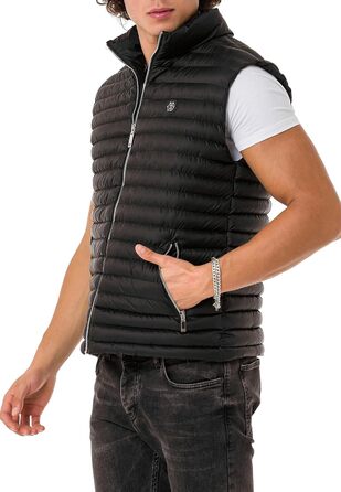 Чоловіча жилетка Redbridge з коміром-стійкою, модель Bubble Vest, колір чорний