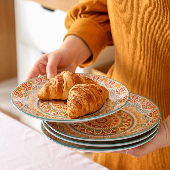 Сервіз столовий порцеляновий Vancasso MANDALA, 16 предметів, для 4 осіб, богемський стиль (Small Plate, Mandala-yellow)