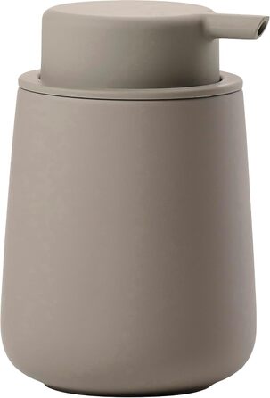 Zone Denmark Nova One Soap Dispenser for Bathroom, Dispenser made of ceramic for hand soap/liquid soap, Diameter 8 cm, Height 11.5 cm, Capacity 250 ml, Taupe