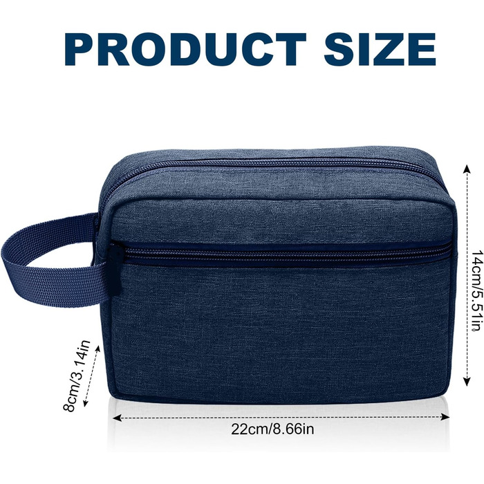 Чоловічий/Жіночий дорожній косметичний несесер для туалетних аксесуарів з подвійною блискавкою, блакитний