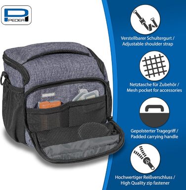 Сумка для DSLR-камери PEDEA: стильна фотосумка з водонепроникним чохлом (сіра)