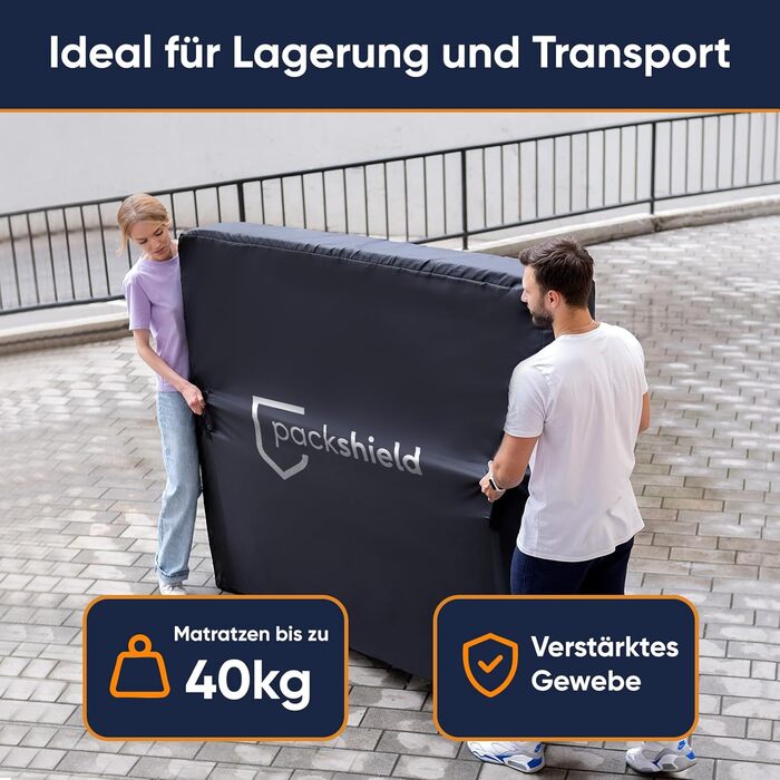 Mattress cover 140x200cm – protection for storage and moving – 30cm thick – waterproof and tear-resistant storage bag with zipper