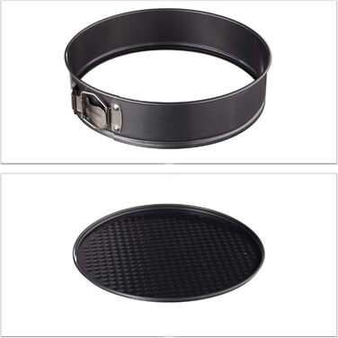 Набір форм для випічки Relaxdays, 4 шт., Ø 18/24/26/28 см, з антипригарним покриттям, до 220 °C, круглі, сірі