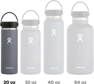 HYDRO FLASK - 1180ml (40oz) Water Bottle - Insulated Stainless Steel Water Bottle - Sports Bottle with Leak-Proof Flex Cap Lid & Strap - Dishwasher Safe Thermos Bottle - Wide Mouth Opening - (Snapper, 591 ml)