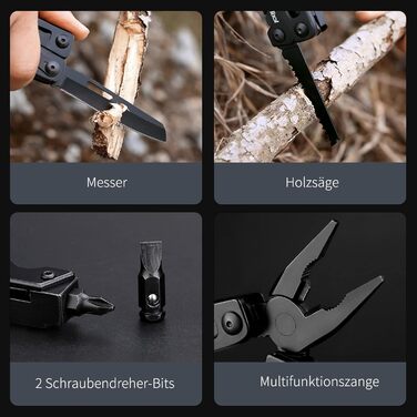 NexTool Multitool, 11-in-1 Multitool Tool, Folding Stainless Steel, Multifunction Tool with Knife, Scissors, Bottle Opener, and Wood Saw, 9 Screwdrivers, Nylon Pouch for Gifts for Men (Pliers)