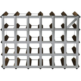 Cranville Wine Racks Classic 30 (6x4) Bottle Pine Wood and Galvanized Metal Wine Rack Fully Assembled (Brown, 136x66.5x74 cm)