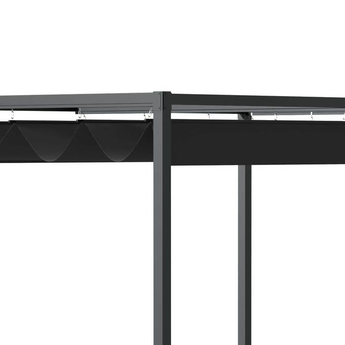 Outsunny Pergola Gazebo Patio Cover with Sliding Roof 298x213x221cm Polyester Black Gray for Garden & Patio