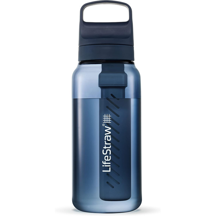 LifeStraw Go Series - BPA-free drinking bottle with water filter for travel and everyday use - removes bacteria, parasites, microplastics, and improves taste