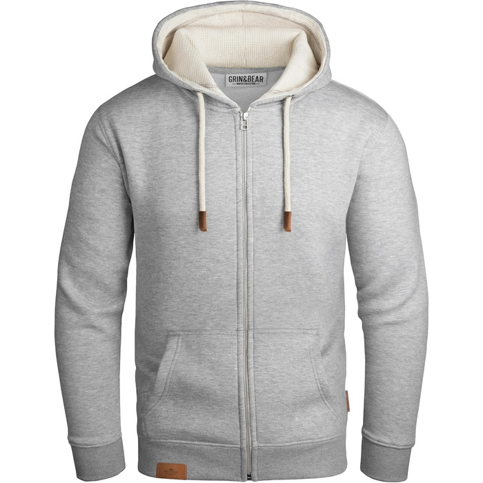 Чоловіча толстовка з капюшоном Grin&Bear | З флісовою підкладкою | GEC490 (XL, Сірий смугастий)