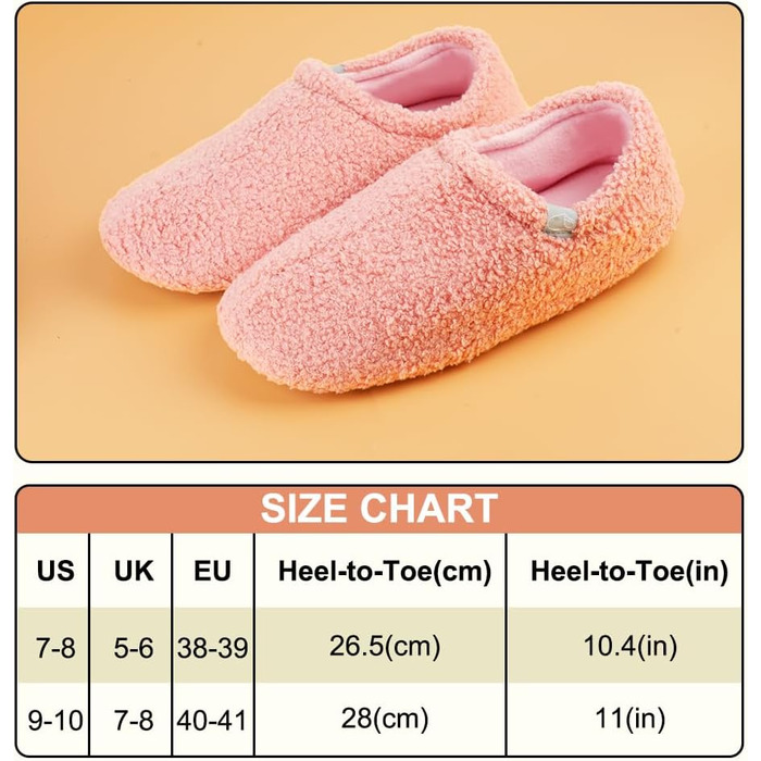 OFFCUP Теплі жіночі халапки-домашні тапочки з піни пам'яті, зимові, бавовняні, пухнасті, для дому та вулиці, рожеві, розміри 40-41